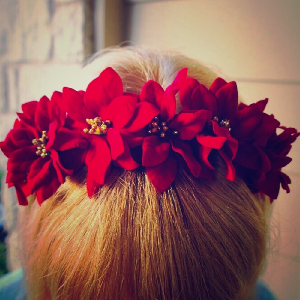 Poinsettia Flower Headband Crown